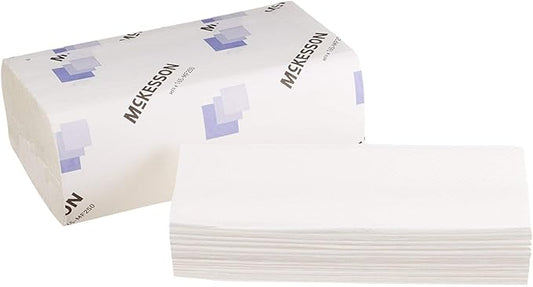 McKesson Multi-Fold Paper Towels for Bathroom or Kitchen, 1-Ply, White, 9.06 in x 9.45 in, 250 Towels, 16 Packs, 4000 Total