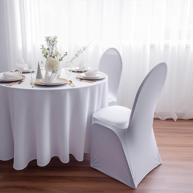 White Chair Covers 30 pcs Stretch Spandex Chair Covers Universal Fitted Chair Cover Protector for Wedding,Party, Banquet, Holidays, Celebration, Decoration（White, 30 PCS）