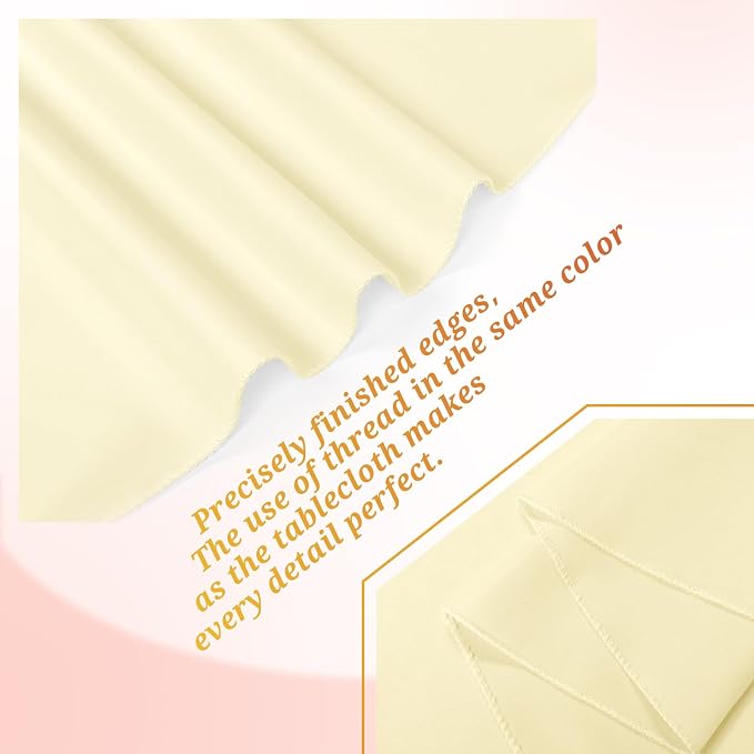 Teruntrue 12 Packs Tablecloths 60x102 inch Beige Rectangle Table Cloth for 6 Foot Rectangle Tables, Washable Polyester Fabric for Wedding Parties Banquet Holiday Dinner Table Decorative, Beige
