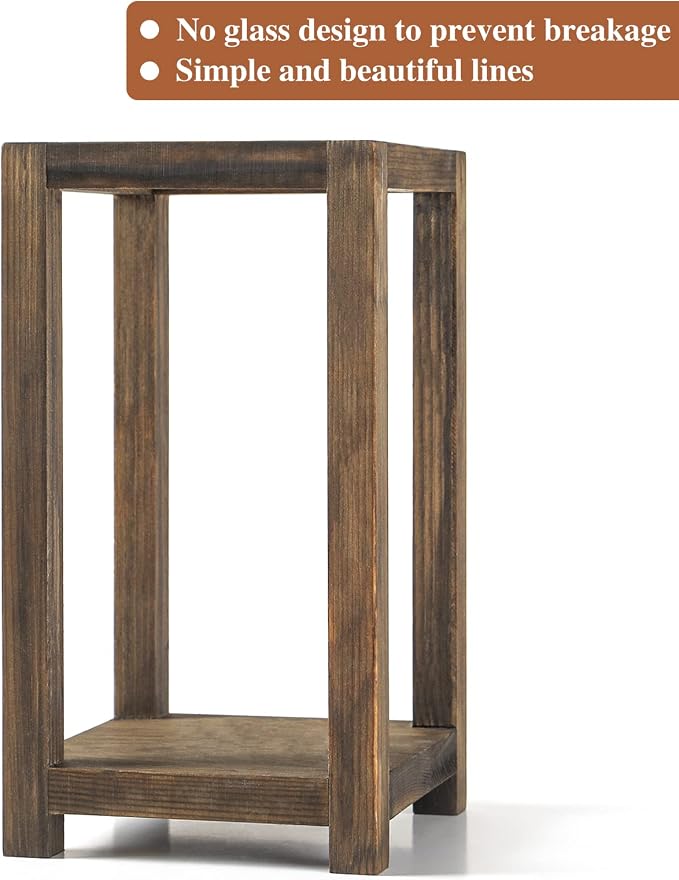 12 Pcs Wooden Lantern Centerpiece, Rustic Wedding Table Decoration, Farmhouse Decor, Candle Holder, Country Barn Gift (No Assembly Required)