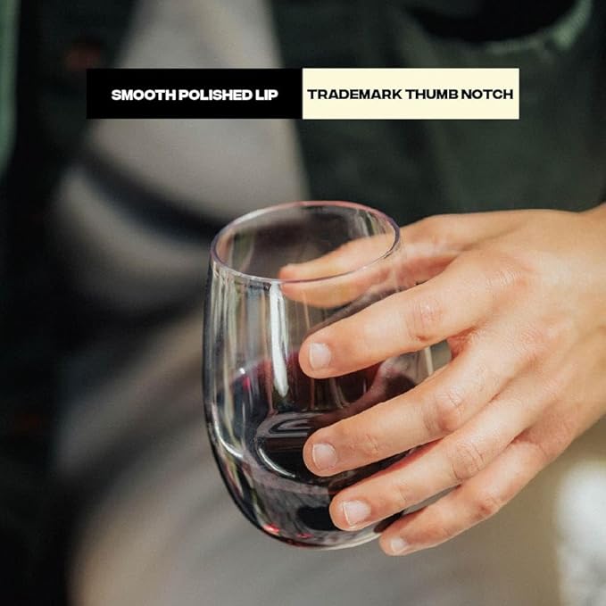 Unbreakable Stemless Wine Glass – Set of 72, 12oz, Dishwasher Safe, BPA-free Tritan, Clear Stemless White Wine Glasses, Shatterproof for Indoor, Outdoor, Everyday Use. Reusable, Made in the USA