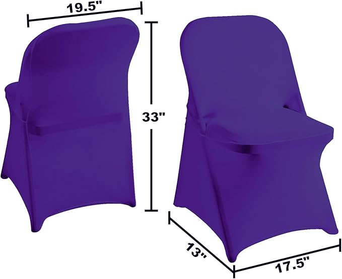 magalo 20 Pack Purple Spandex Folding Waterproof Chair Cover, Stretch Chair Cover Protector for Wedding, Party, Dining Banquet and Other Special Events