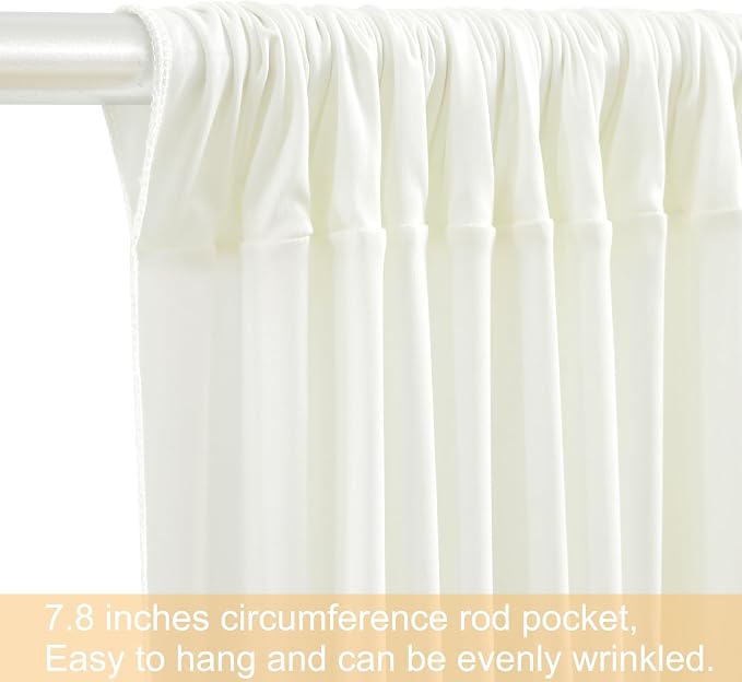 8 Panels Ivory Backdrop Curtains for Wedding Party Wrinkle Free Backdrops Curtain Drapes Fabric Decorations Photo Back Drop Cloth for Baby Shower Photography Stage Reception 40ft(W) x 12ft(H)