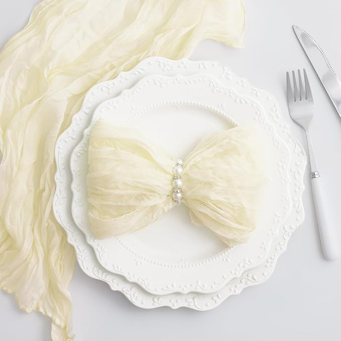 Beige 100 Pack Cheesecloth Napkins Washable 21x21 Inches Beige Cloth Napkins Set of 100 Dinner Table Napkins for Wedding Summer Bridal Baby Shower Rustic Boho Cotton Gauze Party Table Decor