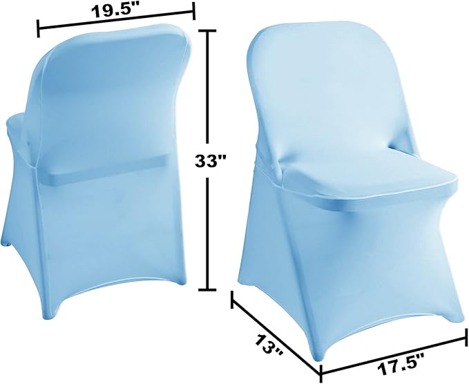 magalo 20 Pack Blue Mist Spandex Folding Waterproof Chair Cover, Stretch Chair Cover Protector for Wedding, Party, Dining Banquet and Other Special Events