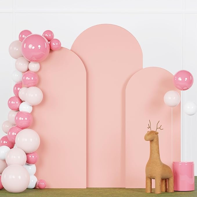 FANPROMS Wedding Arch Covers Set of 3 Dusty Rose Arch Covers Stretchy Fabric 6FT 6.6FT 7.2FT Spandex Arch Stand Cover for Arch Stand Chiara Arch Cover 2-Sided Arched Cover for Party Wedding