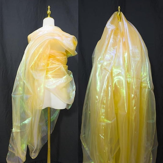 11 Yards Apricot Iridescent Organza Fabric - 59" Wide | Sheer Shiny Organza for Wedding Decorations, Party Supplies, Fairy Costumes, Doll Clothes, Craft & Sewing Projects