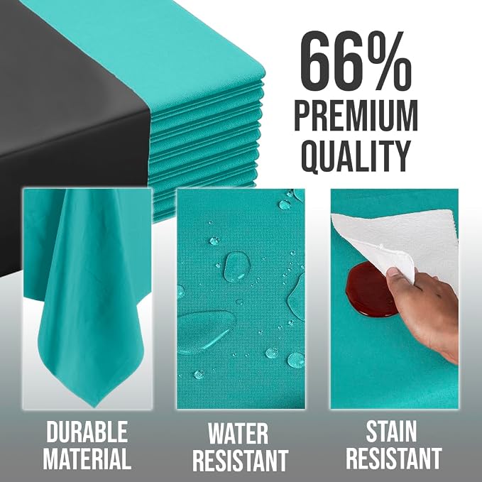 Exquisite Teal Round Tablecloths Plastic Table Cloth Disposable 48 Pack 84" Inch Round Table Cloth Disposable Teal Tablecloths Plastic Tablecloth Indoor/Outdoor Tablecloth Party Supplies