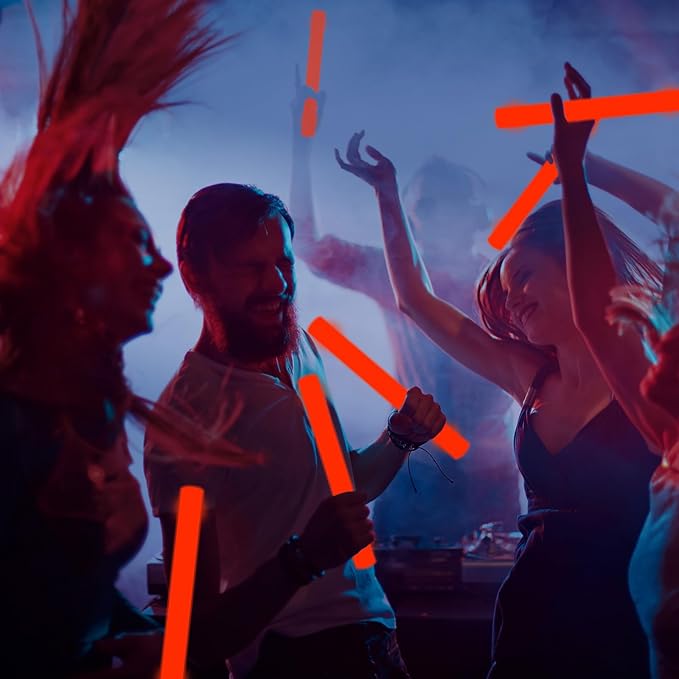 Glow Foam Wand, 36 Pcs Red Giant LED Light Up Sticks 3 Modes Flashing Baton Wands Party Supplies for July 4th, Raves,Concert ,Christmas, Halloween,Sporting Events