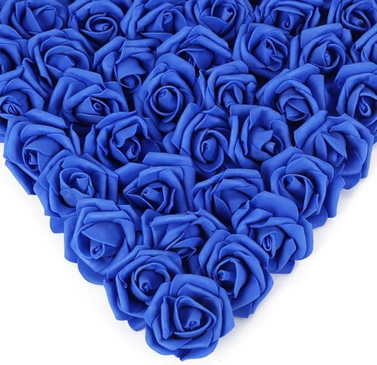 Rose Flower Heads,200Pcs Artificial Rose Flower Heads for Crafts 1.97in Royal Blue Fake Roses Heads Artificial Roses for DIY Wedding Centerpieces Arrangements Home Decorations(Royal Blue)