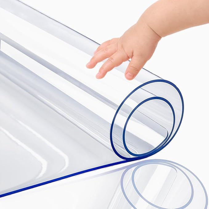 2 Sets New Clear Plastic Table Cover Protector 18X24 Inch Transparent Rectangular Tablecloth Vinyl Table Pad Protector Mat for Kitchen Countertop Dining End Table Night Stand Tablecloth Protector