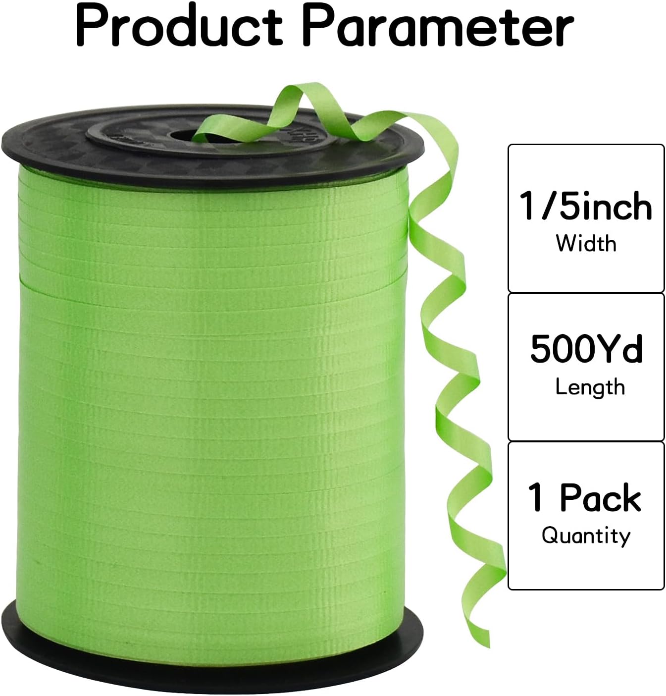 BEISHIDA 500 Yards Matte Green Ribbon Curling Crimped Ribbon Balloon String Ribbons for Gift Wrapping Ribbon for Birthday Party Festival Art Craft Decor Florist Flowers Decoration