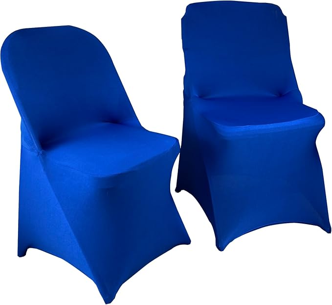 10PCS Stretch Spandex Folding Waterproof Chair Covers,Universal Fitted Chair Cover Protector for Wedding Party Banquet Holidays Celebration Decoration(Royal Blue)