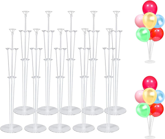 10 Sets Balloon Stand Kit, Reusable Clear Balloon Stands for Table, Balloon Centerpieces for Tables Suitable for Birthday Decorations Party Wedding Graduation Decorations