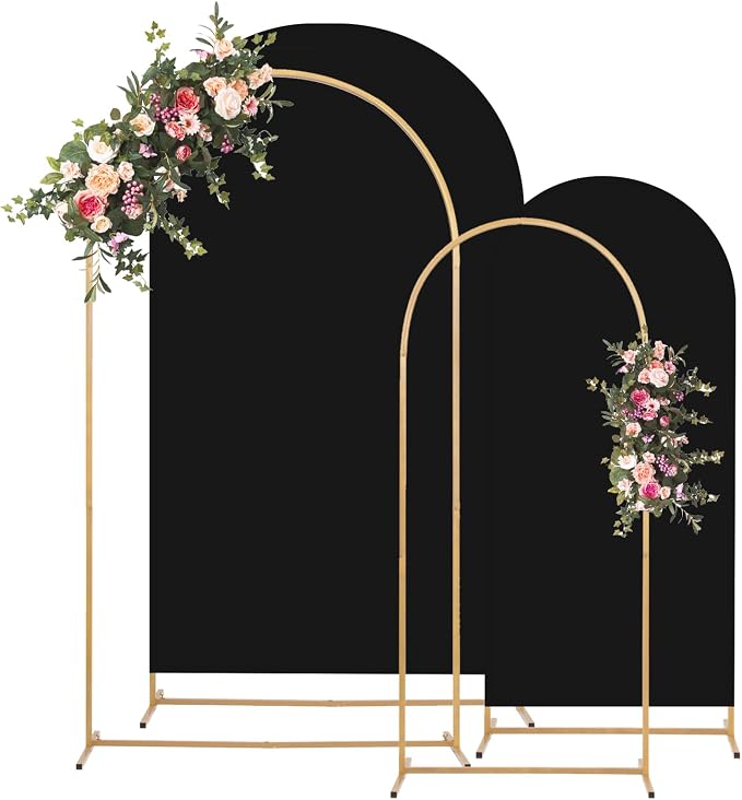 Toolterritary Metal Arch Backdrop Stand and Cover Set, 8FT, 7.2FT Party Backdrop, Easy to Assemble, Backdrop Stand for Parties, Birthday, Baby Shower