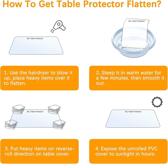 16 X 72 " 7ft Clear Plastic Table Protector Plastic Wipeable Dining Tablecloth Desk Pad Blotter Mat Wooden Furniture Coffee Glass Table Top Protection Countertop Cover Waterproof Rectangular PVC Vinyl