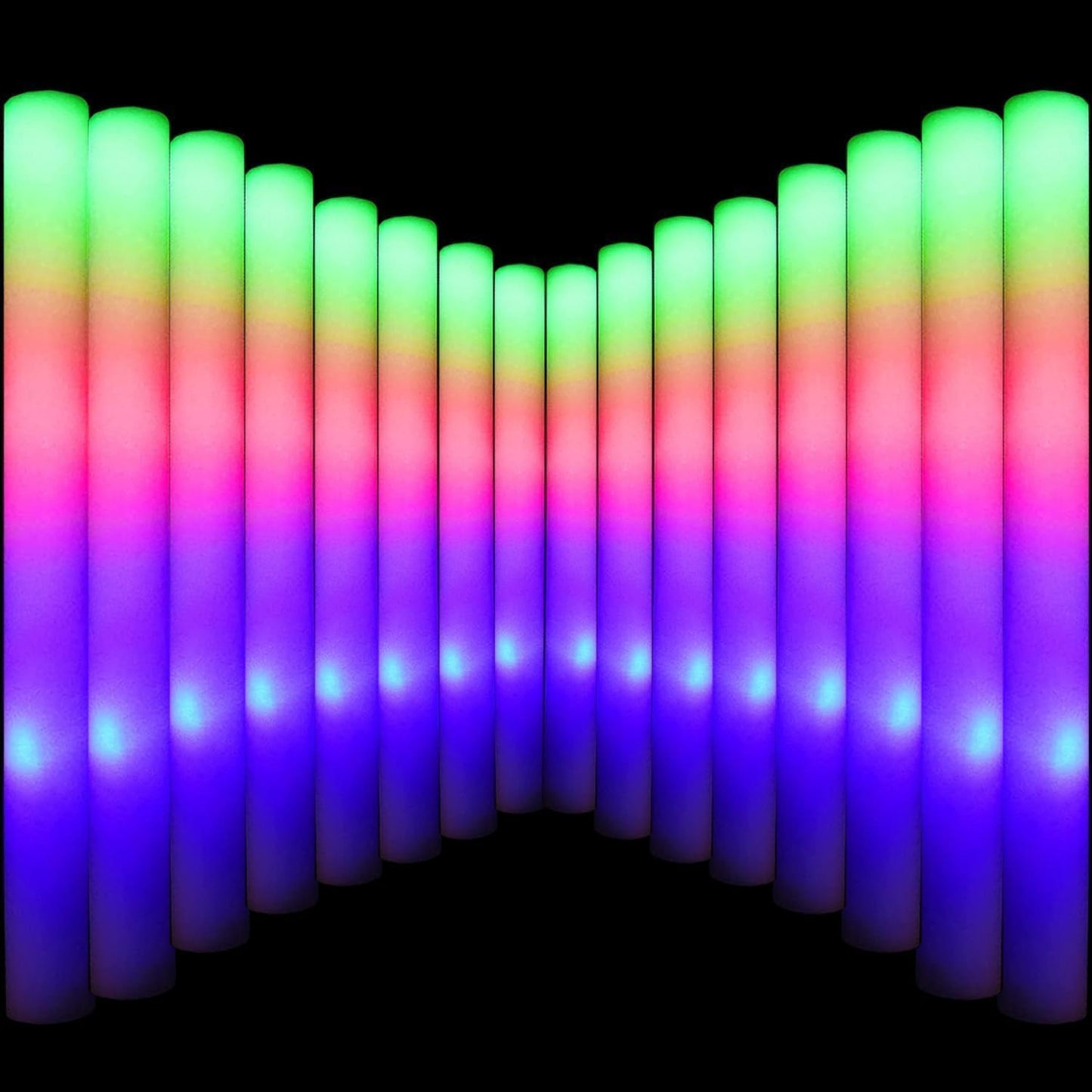 LifBetter Light Up Glow Sticks Bulk, LED Foam Sticks in The Dark with 3 Modes Flashing Led Foam Multicolor Batons Light up Party Favors for Birthdays, Weddings, Concerts, Festivals (45pcs)