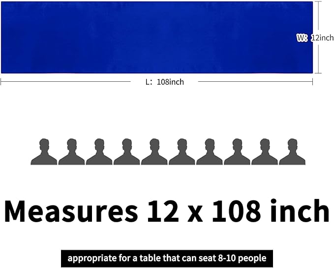 Pesonlook 15 Pack Royal Blue Table Runners 12 x 108 Inch Long for Rectangle Round Tables, Satin Table Runner for Wedding, Birthday Party Banquets Graduation Engagements Decoration