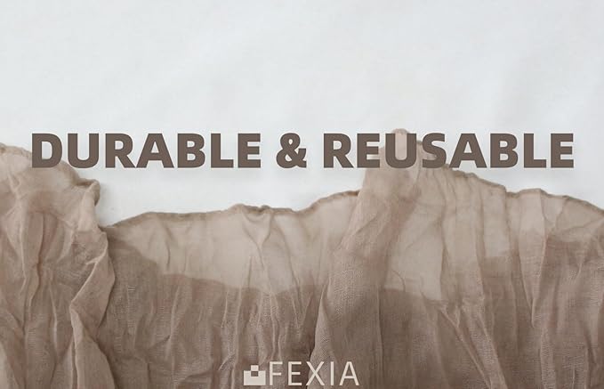FEXIA 10 Pack Nude Table Runner 35x120 Inches Gauze Table Runner for Bridal Shower Wedding Party First Communion Centerpiece Engagement Boho Table Decoration (Nude)