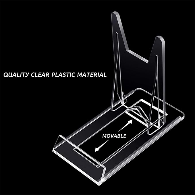 Zonon 20 Pcs Acrylic Adjustable Plate Stands For Display Plastic Stand Holders Picture Plate Holders Clear Mini Easels Stands to Display Pictures for Home Office Supplies Festival Party Decoration