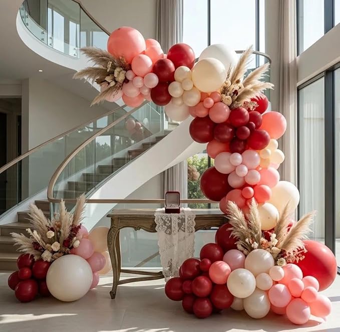 Captank Red Balloons Double Stuffed Dark Red Different Sizes Balloon Garland Arch Kit For Christmas Birthday Anniversary Wedding Proposal Bridal Shower Party Decoration