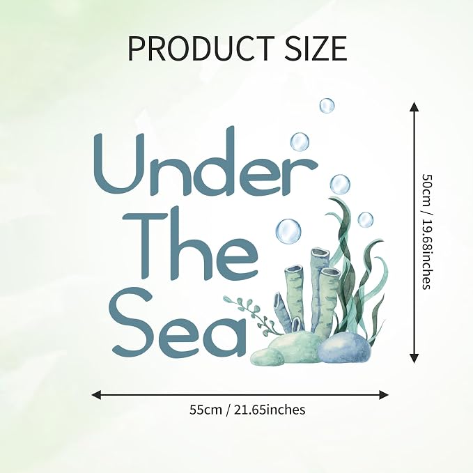 Under The Sea Baby Shower Decorations - Under The Sea Decal Sign for Balloons Arch Backdrop, Ocean Theme Party Decorations Boy, Blue First Birthday Decoration for Boy, 1st Ocean Theme Party Supplies