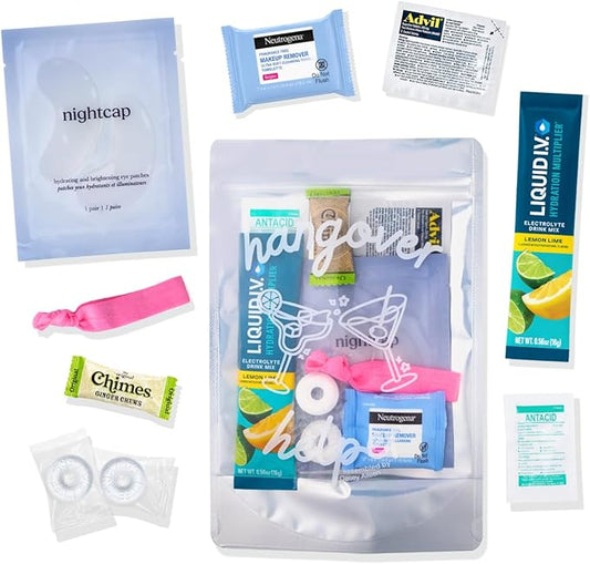 Casey Aileen Hangover Kit (5 Pack) Pre Filled Party Favors, Goodie Bags, Gift for Bachelorette, Wedding, 21st Birthday, Girls Trip and All Celebrations