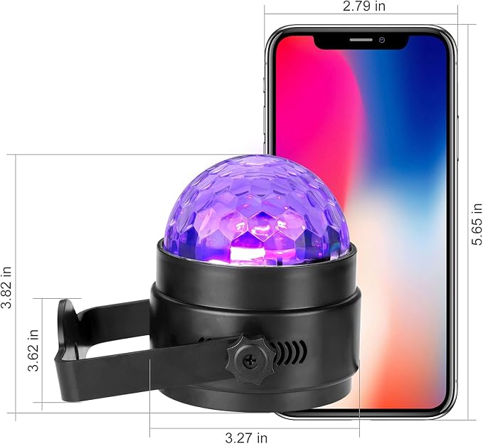 Litake UV Black Lights for Glow Party, 6W LED Disco Ball Strobe Lights for Dark Party Supplies, Sound Activated with Remote Control, Dj Light for Halloween Xmas Birthday Party Home Decorations, 2 Pack