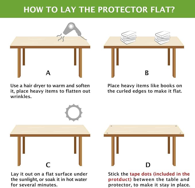 Icefire 44 Inch Round Table Top Cover Protector Plastic Clear Round Tablecloth Easy Clean Waterproof Furniture Topper for Dining Coffee Conference Tables Circle Desk Pad Protector
