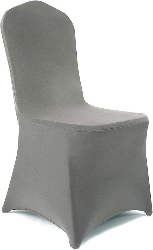Peomeise 6pcs Stretch Spandex Chair Cover for Wedding Party Dining Banquet Event (Grey, 6)