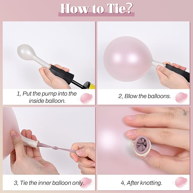 Pearl Dusty Pink Balloon Arch, Boho Double Stuffed Blush Pink Pearl White Balloons, Neutral Dusty Rose Ivory Clear Balloon Garland for Wedding Engagement Baby Bridal Shower Birthday Party Decorations