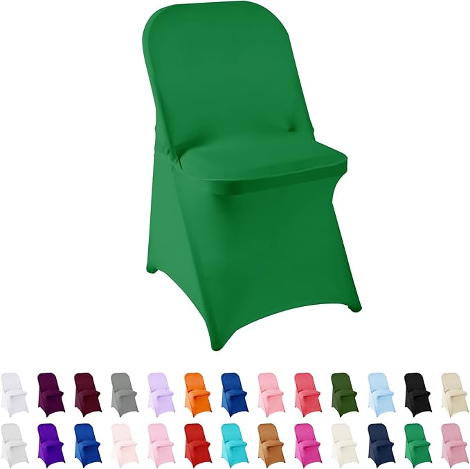 Spandex Chair Cover,12PCS,Living Room Folding Chair Covers,Removable Chair Covers Washable Protector Stretch Chair Cover for Party, Banquet,Wedding Event,Hotel(Emerald)