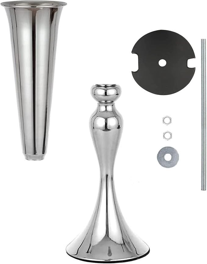 Metal Trumpet Vases for Centerpieces - Set of 2 Elegant Silver Vases for Table, 21.9" Tall Flower Stands for Table Centerpieces Anniversary Celebration Christmas Event Party Home Wedding Decorations
