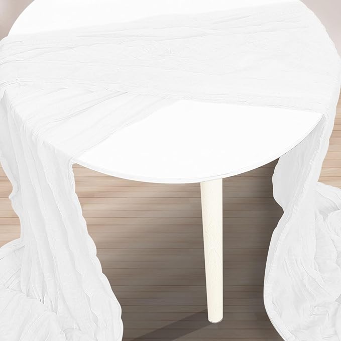 1 Pack White Cheesecloth Table Runner 35x120 Inch 10Ft Rustic Gauze Cheese Cloth Thanksgiving Table Runner Sheer Cheesecloth Table Runners for Wedding Party Bridal Shower Decoration