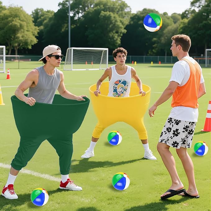 Granny Pants Yard Game for Adults and Family, Big Pants Ball Catch Game Set with 2 Giant Pants Green & Gold, 8 Balls & 1 Air Pump, Hilarious Outdoor Lawn Tossing Games for Backyard BBQ Party
