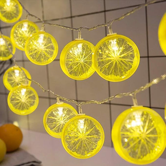 Fruit Lemon Slice String Lights LED Flashing String Battery Powered Indoor Outdoor Lighting Lamp for Wedding Home Birthday Garden Yard Patio Party Christmas Decorations (19.7ft/40 LED, Lemon Slices)