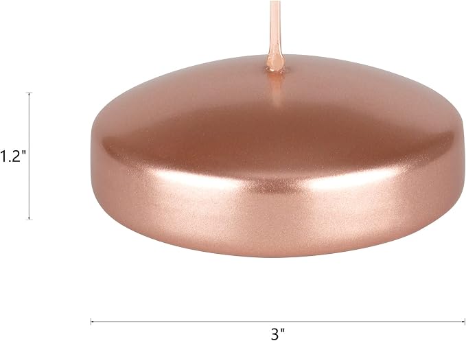 Mega Candles 4 pcs Unscented Rose Gold Floating Candles, Hand Poured Wax Candle 3 Inch Diameter, Home Décor, Wedding Receptions, Centerpieces, Occasions, Events, Festivities, Meditations, Spas