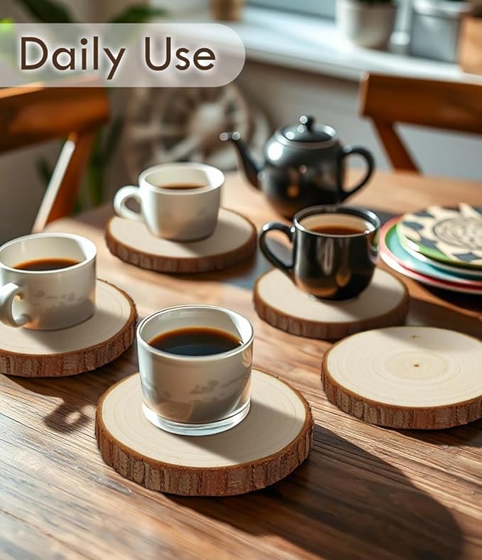 Unfinished Natural Wood Slices for Crafts - 30 Pcs Wood Slice Ornaments with Predrilled Hole & Twine String 2.7-3.1 Inch Round Wooden Circle Tree Slice for DIY Arts Craft Painting Gift Wedding Decor