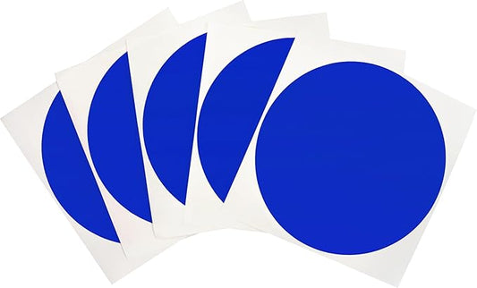 ChromaLabel 4 Inch Round Label Removable Color Code Dot Stickers, High Visibility for Warehouse Inventory, 100 Labels per Pack, Dark Blue