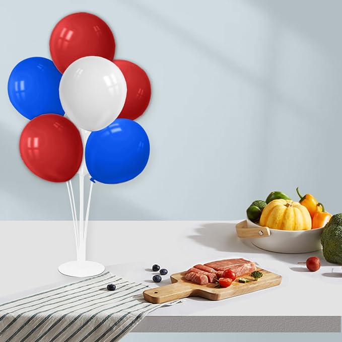 ZJDHPTY 4Set Red White and Blue Balloon Stand Patriotic Decorations | Balloon Centerpieces for 4th of July Memorial Day Labor Day Election Event Party Decor