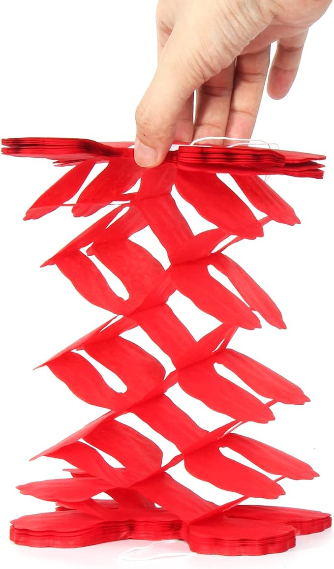Red-Black Gold Party-Decorations Streamers Garland - 12pcs Casino-Theme Graduation 2026 4-Leaf Clover Paper Streamer,Game Night Wedding Birthday Baby Bridal Shower Banners Decor Ouruola