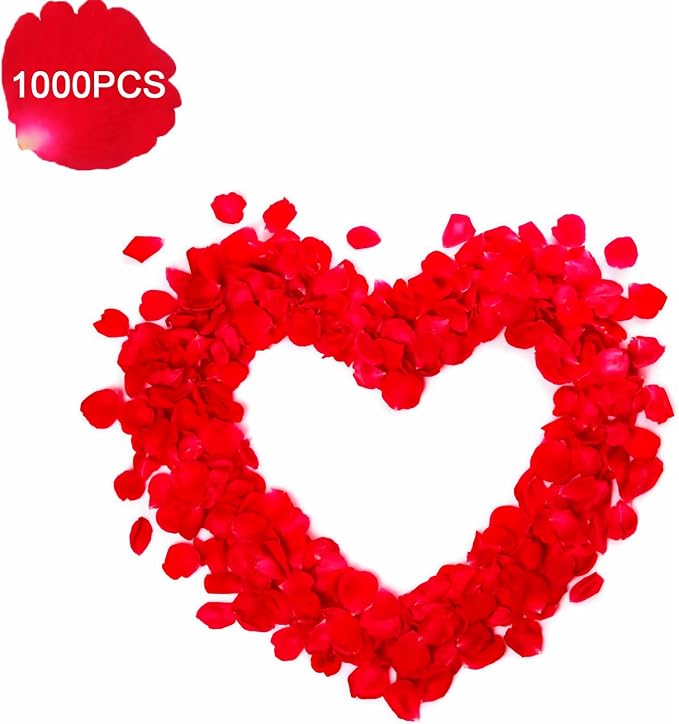 Anniversary Decorations, Happy Anniversary Banner, Hanging String Hearts, Red and Gold Balloons, Love Balloon, Red Silk Rose Petals for Wedding Bridal Shower Bachelorette Party Decorations