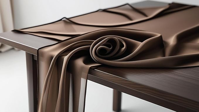 New Star Fabrics Chiffon Fabric, Continuous 60" Wide (30ft) Sheer Material, 100% Soft Polyester, Ideal for Wedding, Party, Event Decor, Draping, and Dresses (Brown, 3 Yards)