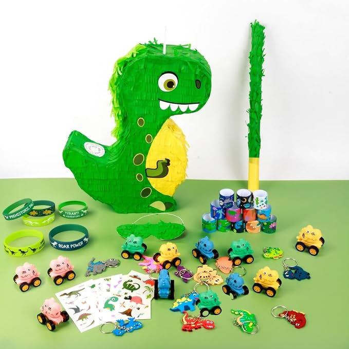 Dinosaur Pinata for Boys Birthday Party Dino Pull String Pinata Birthday Party Supplies for Kids Dinosaur Themed Party 12 x 16 x 3 Inches