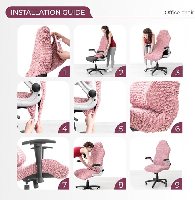 PAULATO BY GA.I.CO. Office & Gaming Chair Slipcover - Stretch Computer Desk Chair Cover with Zipper - Fabric Slipcovers - 1-Piece Form Fit Cover - Microfibra Collection - Crisp White (Office Chairs)