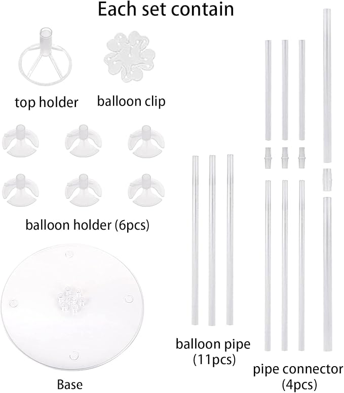10 Sets Balloon Stand Kits, Balloon Sticks Holder with Base for Table Centerpiece Graduation Birthday Baby Shower Party Decorations
