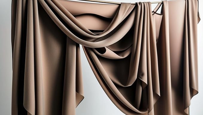 New Star Fabrics Chiffon Fabric, Continuous 60" Wide (30ft) Sheer Material, 100% Soft Polyester, Ideal for Wedding, Party, Event Decor, Draping, and Dresses (Brown, 3 Yards)
