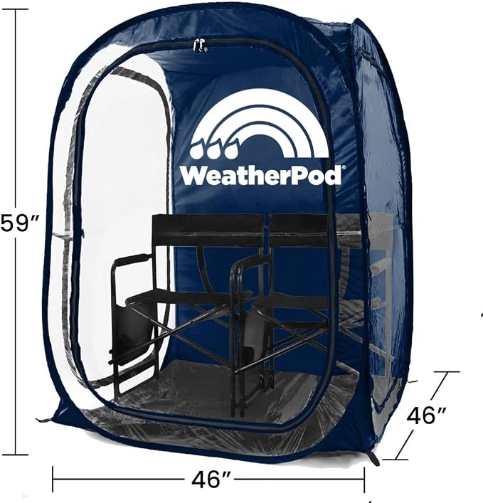 WeatherPod® Pop-Up Sports Tent 1-2 Person – Instant Setup MyPod™ Original Shark Tank All-Weather Shelter for Outdoor Sports, Rain, Wind & Cold
