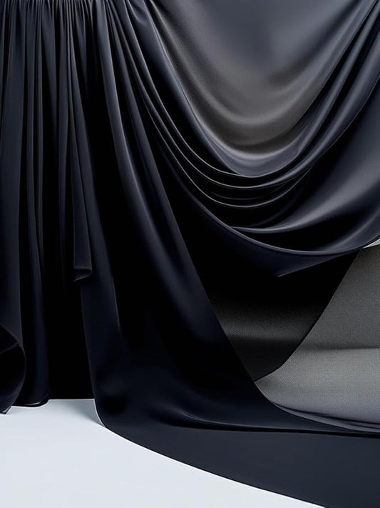 New Star Fabrics Chiffon Fabric, Continuous 60" Wide (30ft) Sheer Material, 100% Soft Polyester, Ideal for Wedding, Party, Event Decor, Draping, and Dresses (Black, 3 Yards)