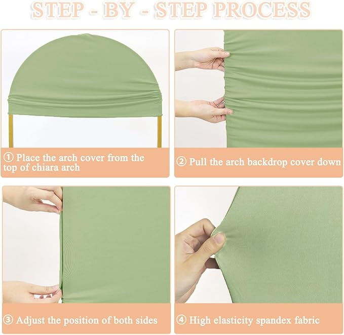 Arch Covers 7.2 and 6ft Spandex Arch Backdrop Cover Set of 2 for Arch Stands Sage Green Chiara Backdrop Arch Stand Cover Happy Birthday Decorations